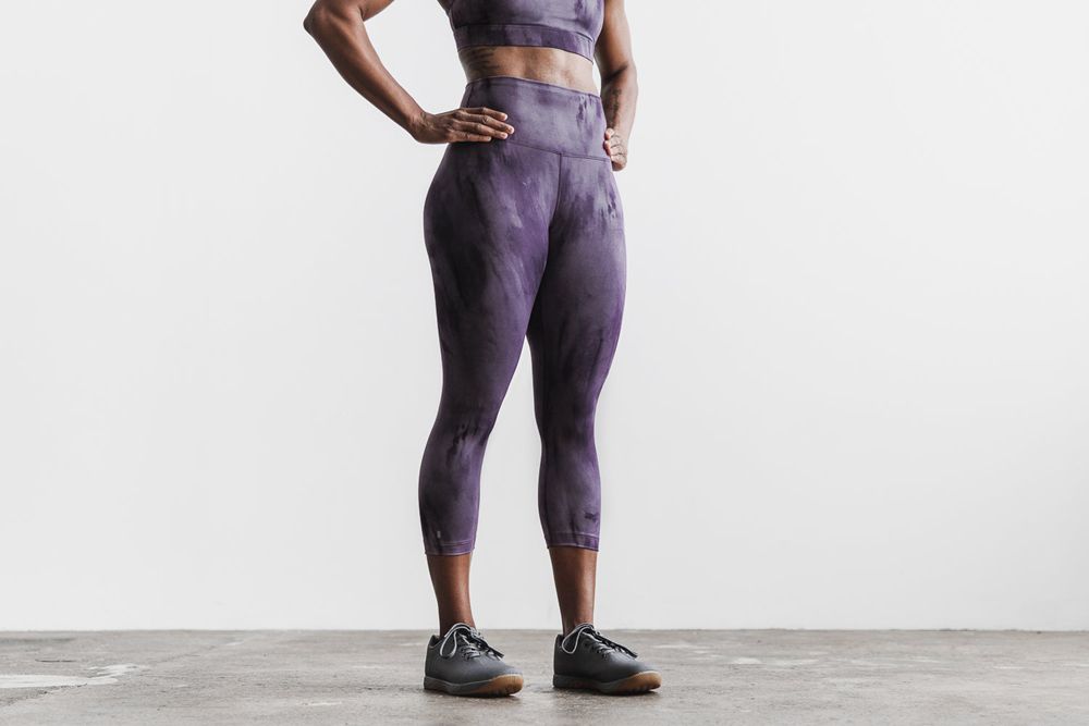 Leggings NOBULL Femme Violette Tie-Dye - NOBULL High-Rise Crop,France (3905-KEVNC)